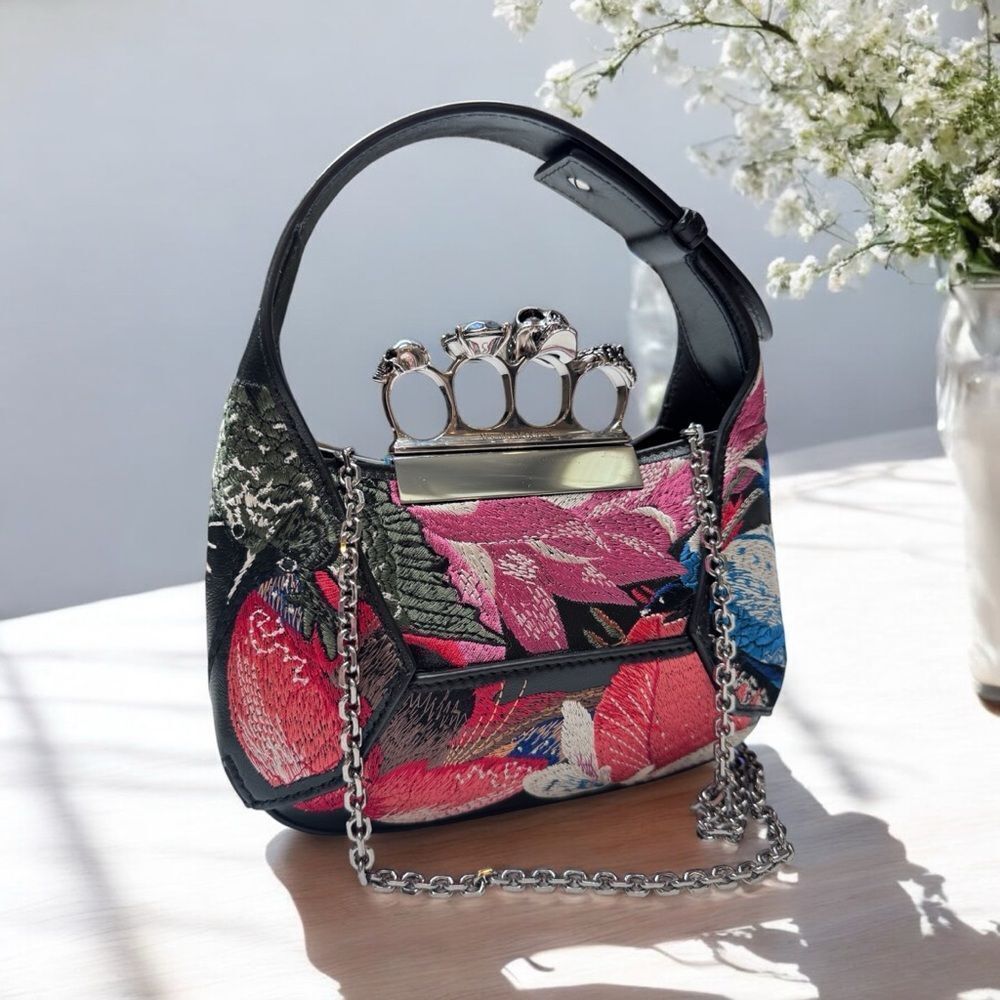 NWT Alexander McQueen Mini All Over Jeweled Top Handle Bag